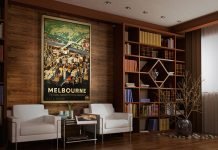The World of an Artist Fine Art Gallery Melbourne-vintage-poster-by-James-Northfield-at-Printism-_Installation_